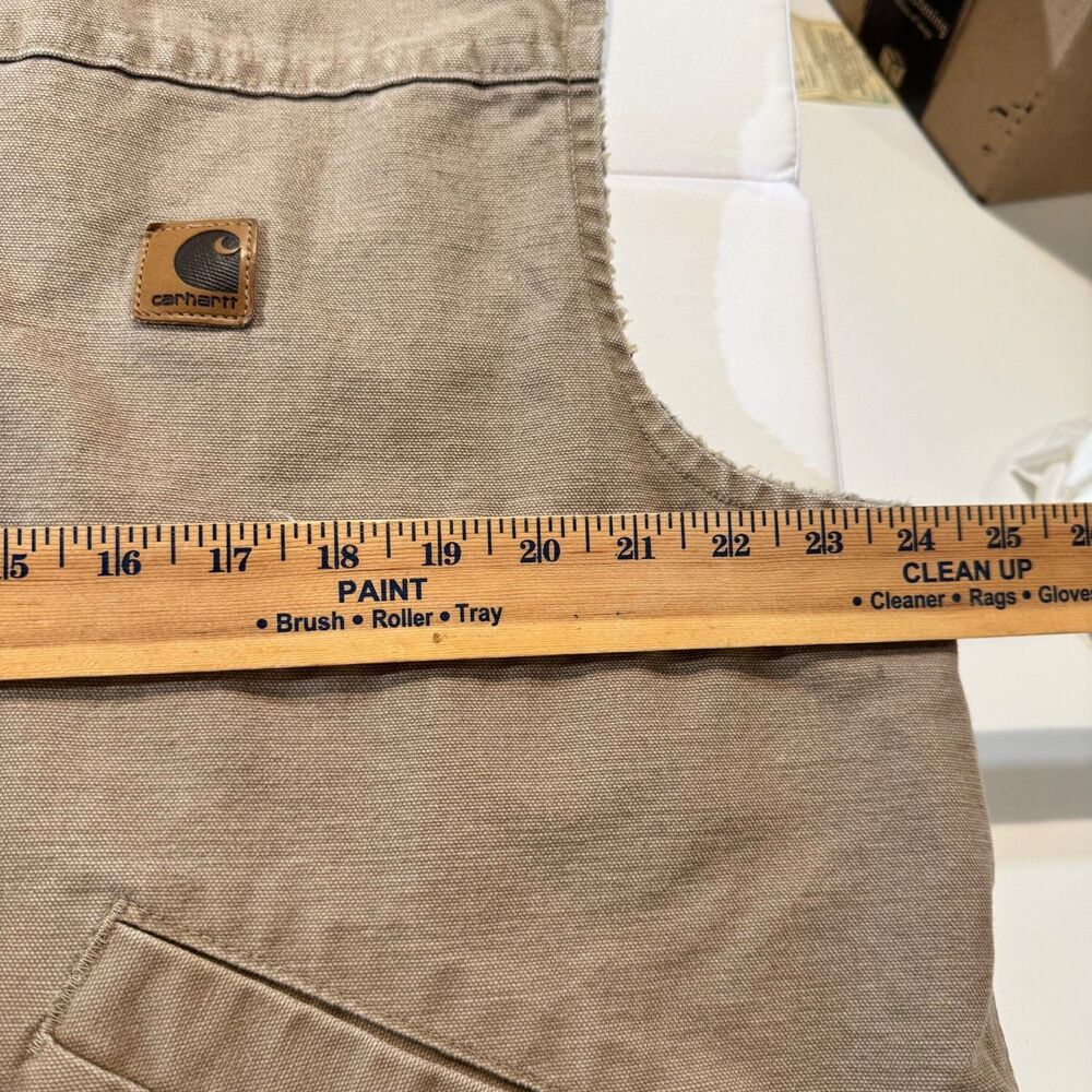 VTG 90s Carhartt Vest Mens XL Brown Sherpa Lined USA Made Duck Canvas V13SDL - Picture 6 of 7